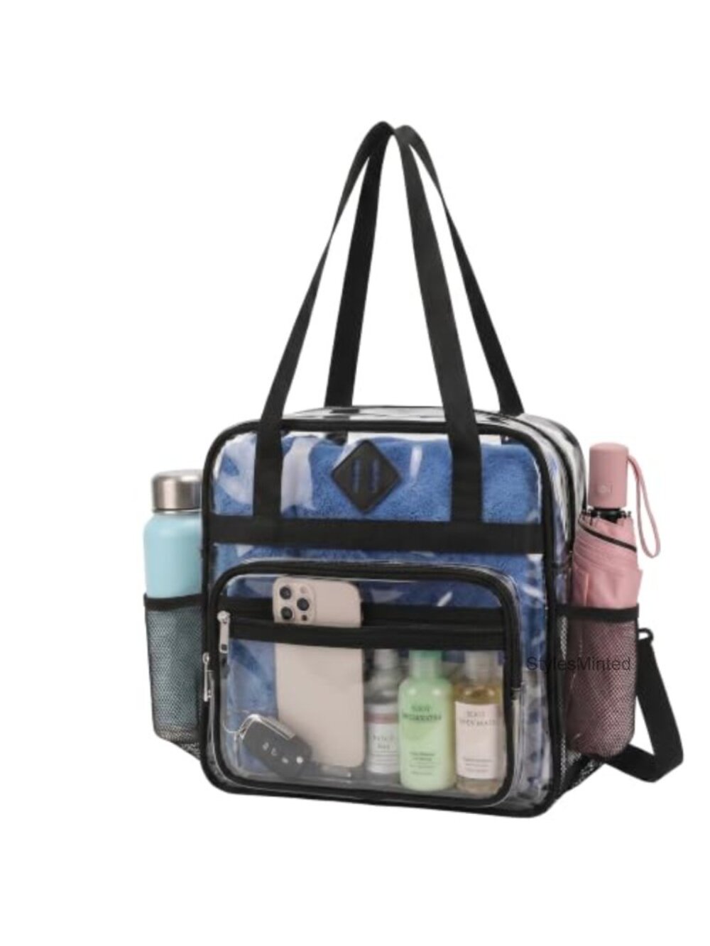 Clear Tote Bag Stadium Approved 12x12x6 Waterproof PVC Adjustable Shoulder Strap